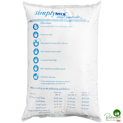 Pillsbury SimplyMix Angel Food Cake Mix 7 lb. - 4/Bag