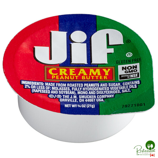 Jif 0.75 oz. Creamy Peanut Butter Portion Cup - 200/Case