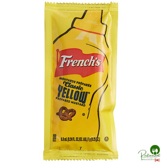 French's Classic Yellow Mustard 7 Gram Portion Packet - 500/Case