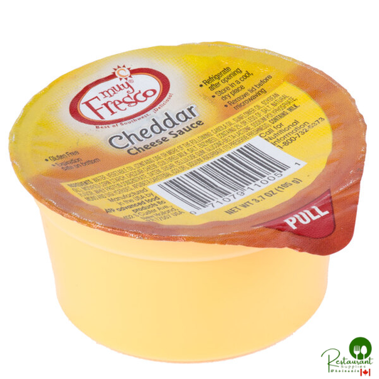 Muy Fresco 3.8 oz. Microwavable Cheddar Cheese Sauce Cup - 30/Case