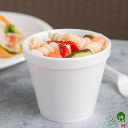 Dart 8SJ12 8 oz. Squat White Foam Food Container - 50/Pack