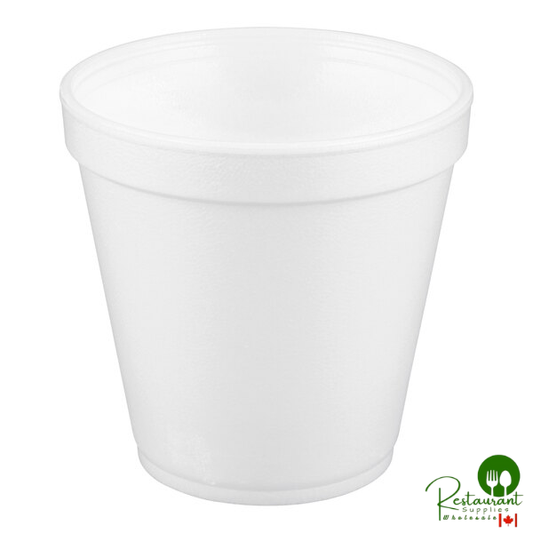Dart 16MJ20 16 oz. Medium Squat White Foam Food Container - 25/Pack