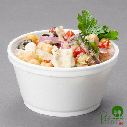 Dart 8SJ20 8 oz. Extra Squat White Foam Food Container - 50/Pack