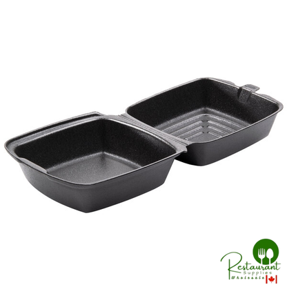 Dart 60HTB1 6" x 6" x 3" Black Foam Hinged Lid Container - 500/Case