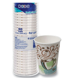 Dixie Perfectouch Paper Hot Cups, 12 Oz, Coffee Haze Design- Mfr# 5342CD 1000/CASE