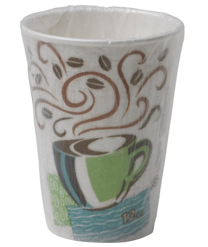 Dixie PerfecTouch 12 oz. Individually Wrapped Insulated Paper Hot Cup - 1,000/Case