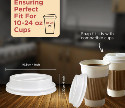 Dome Sip Lid for 10-24 oz Hot Paper Cups - White 1000 pieces