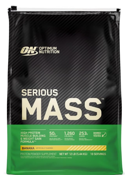 Optimum Nutrition Serious Mass, Weight Gainer Protein Powder 12lb Bag