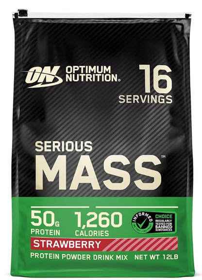 Optimum Nutrition Serious Mass, Weight Gainer Protein Powder 12lb Bag