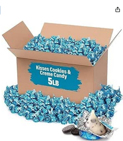 Cookie & Crème Chocolate Kisses, 5 LB Bulk Bag