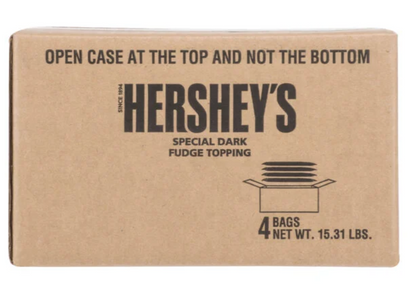 HERSHEY'S 48 fl. oz. Topping Pouch 4/Case Caramel, Chocolate, and Dark Fudge | Canada