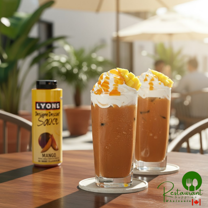 Lyons Designer Dessert Mango Flavoring Sauce 12 fl. oz. (15 oz.) - 12/Case