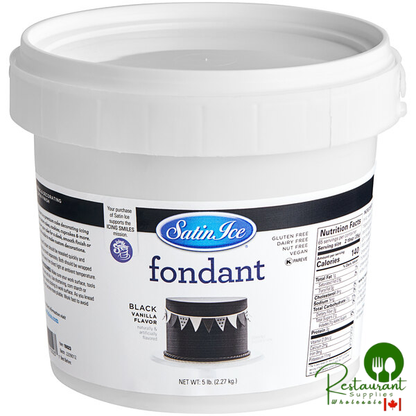 Satin Ice 5 lb. Black Vanilla Rolled Fondant Icing