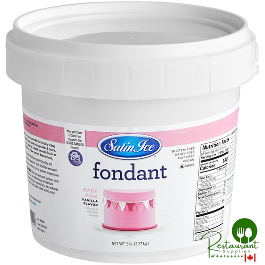 Satin Ice 5 lb. Baby Pink Vanilla Rolled Fondant Icing - 8/Case