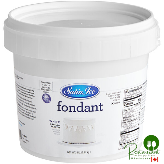 Satin Ice 5 lb. White Vanilla Rolled Fondant Icing - 8/Case