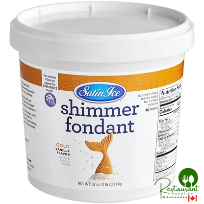 Satin Ice 2 lb. Gold Shimmer Vanilla Fondant - 10/Case
