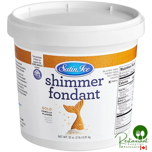 Satin Ice 2 lb. Gold Shimmer Vanilla Fondant - 10/Case