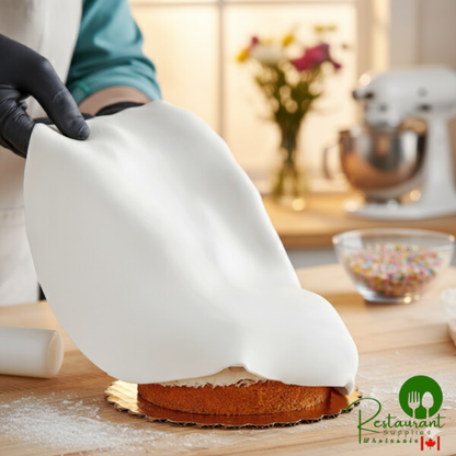 Satin Ice 10 lb. White Buttercream Rolled Fondant Icing - 4/Case