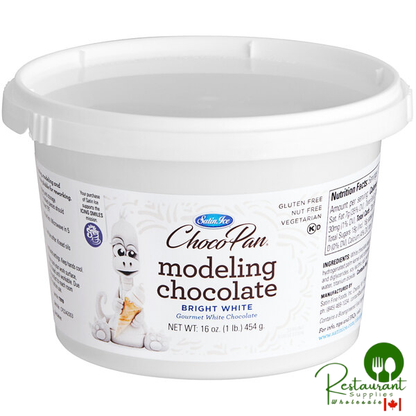 Satin Ice ChocoPan 1 lb. Bright White Modeling Chocolate - 4/Case