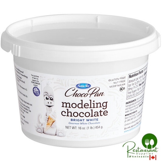 Satin Ice ChocoPan 1 lb. Bright White Modeling Chocolate - 4/Case