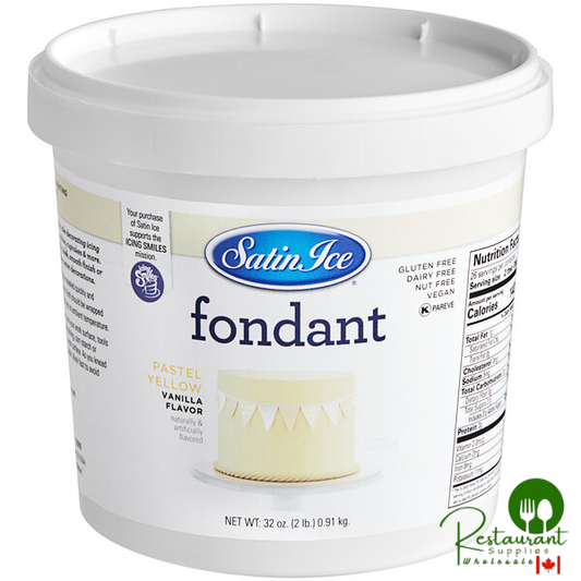 Satin Ice 2 lb. Pastel Yellow Vanilla Rolled Fondant Icing - 10/Case