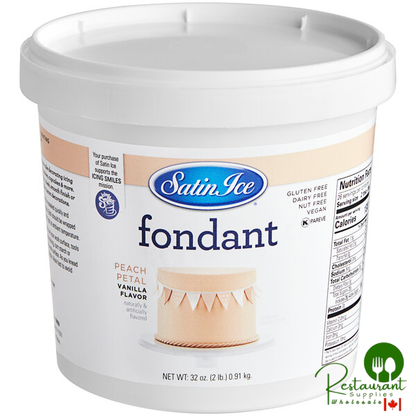 Satin Ice 2 lb. Peach Vanilla Rolled Fondant Icing - 10/Case
