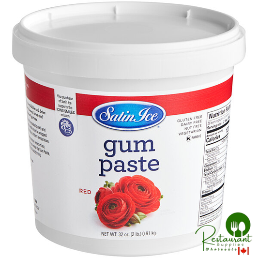 Satin Ice 2 lb. Red Gum Paste - 10/Case
