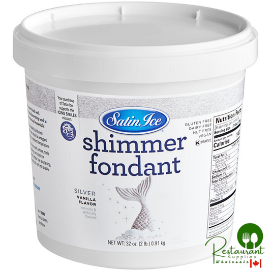 Satin Ice 2 lb. Silver Shimmer Vanilla Fondant - 10/Case