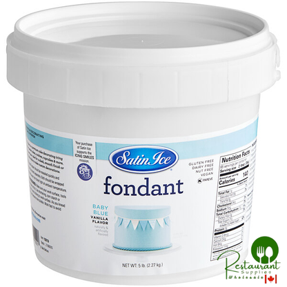 Satin Ice 5 lb. Baby Blue Vanilla Rolled Fondant Icing - 8/Case