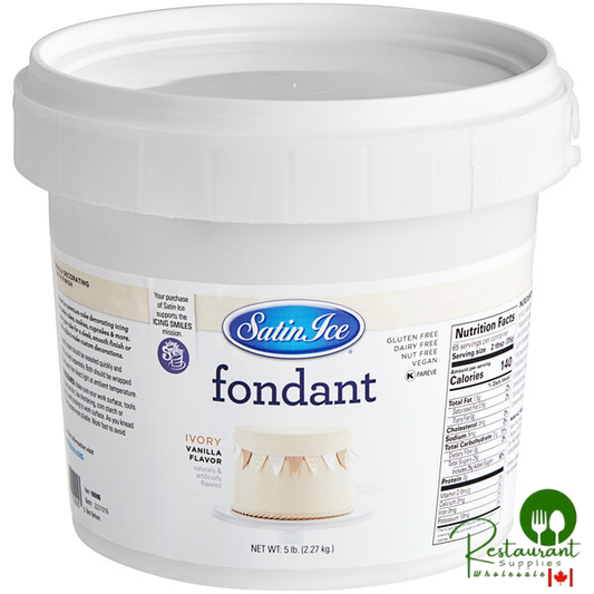 Satin Ice 5 lb. Ivory Vanilla Rolled Fondant Icing - 8/Case