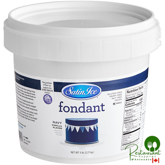 Satin Ice 5 lb. Navy Vanilla Rolled Fondant Icing - 8/Case