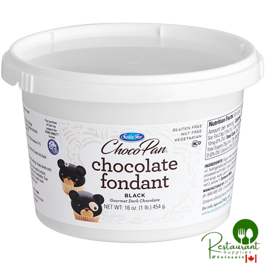 Satin Ice ChocoPan 1 lb. Black Covering Chocolate - 4/Case
