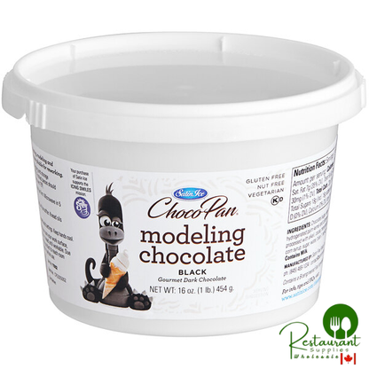 Satin Ice ChocoPan 1 lb. Black Modeling Chocolate - 4/Case