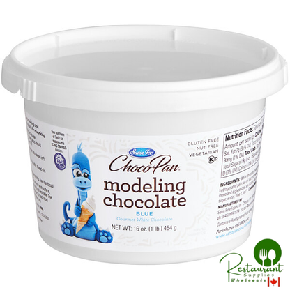 Satin Ice ChocoPan 1 lb. Blue Modeling Chocolate - 4/Case
