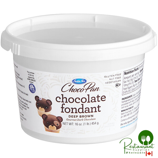 Satin Ice ChocoPan 1 lb. Deep Brown Covering Chocolate - 4/Case