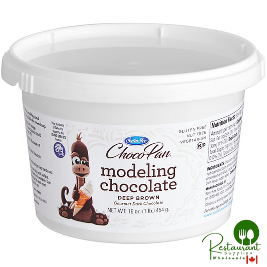 Satin Ice ChocoPan 1 lb. Deep Brown Modeling Chocolate - 4/Case