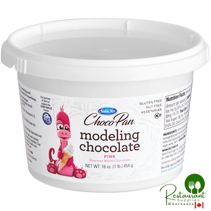 Satin Ice ChocoPan 1 lb. Pink Modeling Chocolate - 4/Case