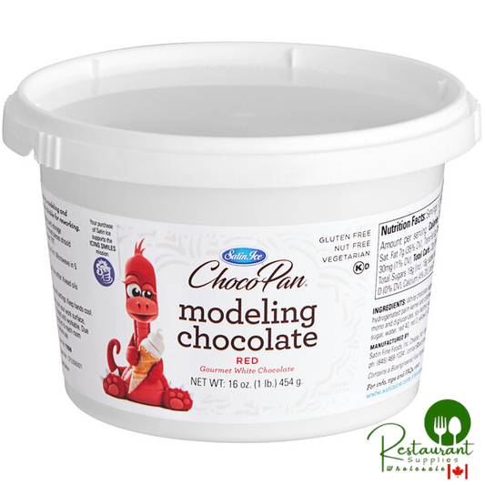 Satin Ice ChocoPan 1 lb. Red Modeling Chocolate - 4/Case
