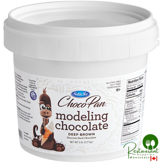 Satin Ice ChocoPan 5 lb. Deep Brown Modeling Chocolate - 4/Case