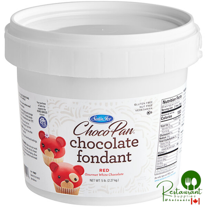 Satin Ice ChocoPan 5 lb. Red Covering Chocolate - 4/Case