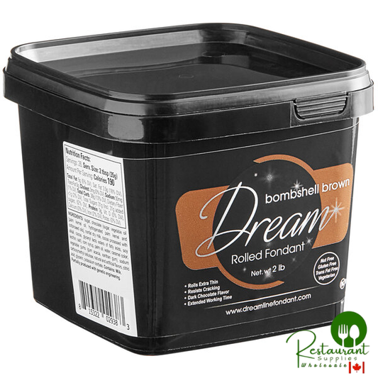 Satin Ice Dream 2 lb. Brown Bombshell Chocolate-Flavored Rolled Fondant - 8/Case