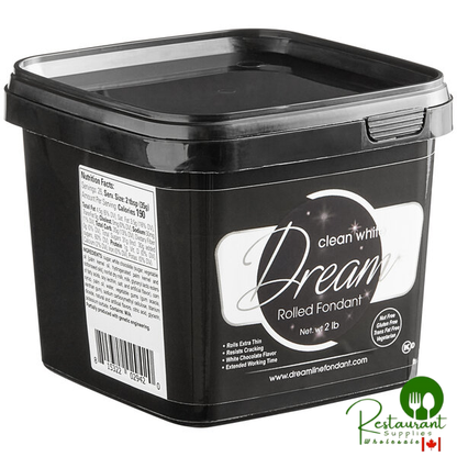 Satin Ice Dream 2 lb. Clean White Chocolate-Flavored Rolled Fondant - 8/Case