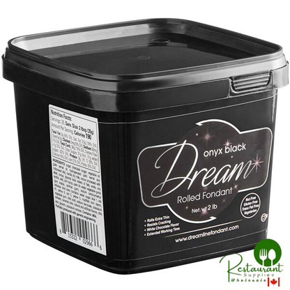 Satin Ice Dream 2 lb. Onyx Black Chocolate-Flavored Rolled Fondant - 8/Case