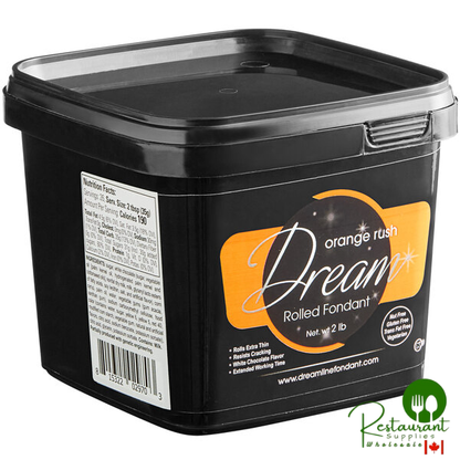 Satin Ice Dream 2 lb. Orange Rush Chocolate-Flavored Rolled Fondant - 8/Case