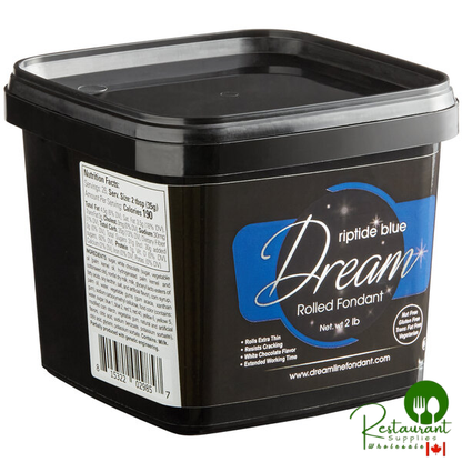 Satin Ice Dream 2 lb. Riptide Blue Chocolate-Flavored Rolled Fondant - 8/Case