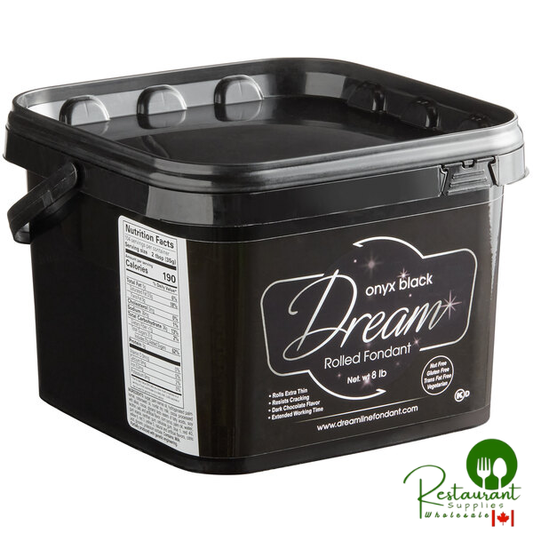 Satin Ice Dream 8 lb. Onyx Black Chocolate-Flavored Rolled Fondant - 4/Case