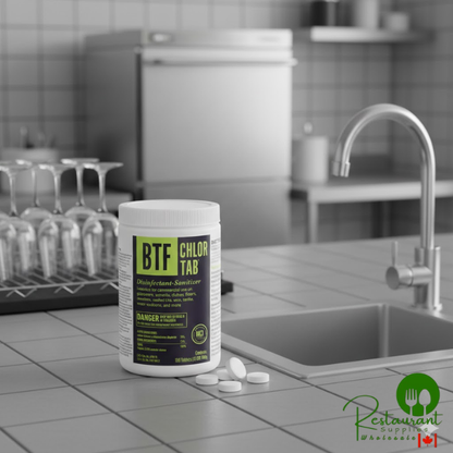 National Chemicals Inc. 13002 BTF Chlor-Tab Bar Glass Sanitizer Tablet 100 Count - 6/Case