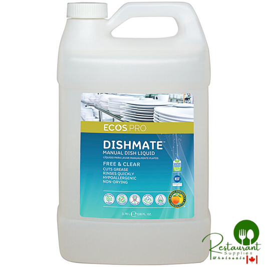 ECOS PL9721/04 Pro Dishmate 1 Gallon Free and Clear Manual Dishwashing Liquid - 4/Case