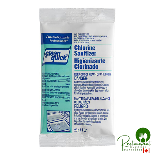 Clean Quick 02584 Chlorine Sanitizer Powder Packets 1 oz. - 100/Case