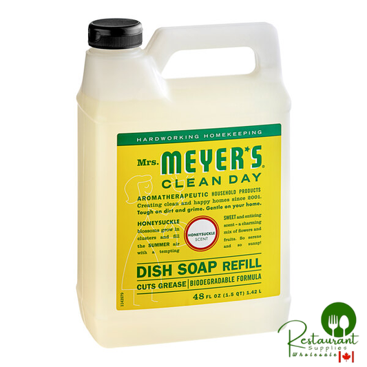 Mrs. Meyer's Clean Day 372571 48 oz. Honeysuckle Scented Dish Soap Refill - 6/Case